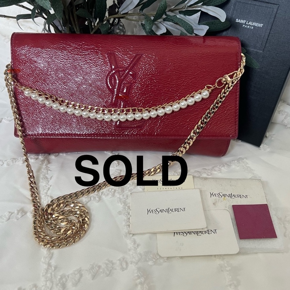 SOLD OUT❗️AUTHENTIC YSL Belle De Jour Patent Leather Flap Clutch/ Crossbody.